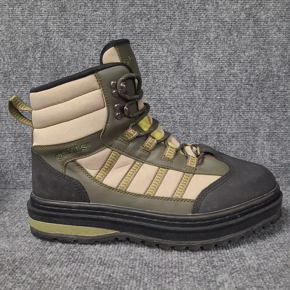 Orvis Encounter Wading Boots Mens US 12 Olive Green Vibram Sole 16FO